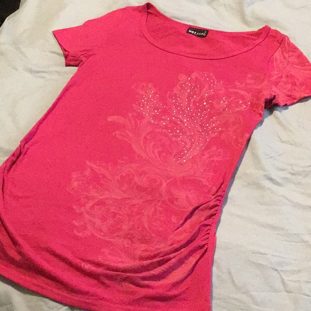 Pink Rhinestone Filigree Top - Picture 3 of 8
